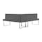 Armen Living Amanda Contemporary Nook Corner Dining Bench in Gray Faux Leather and Chrome Finish LCAMCOGRSF - alternate 6